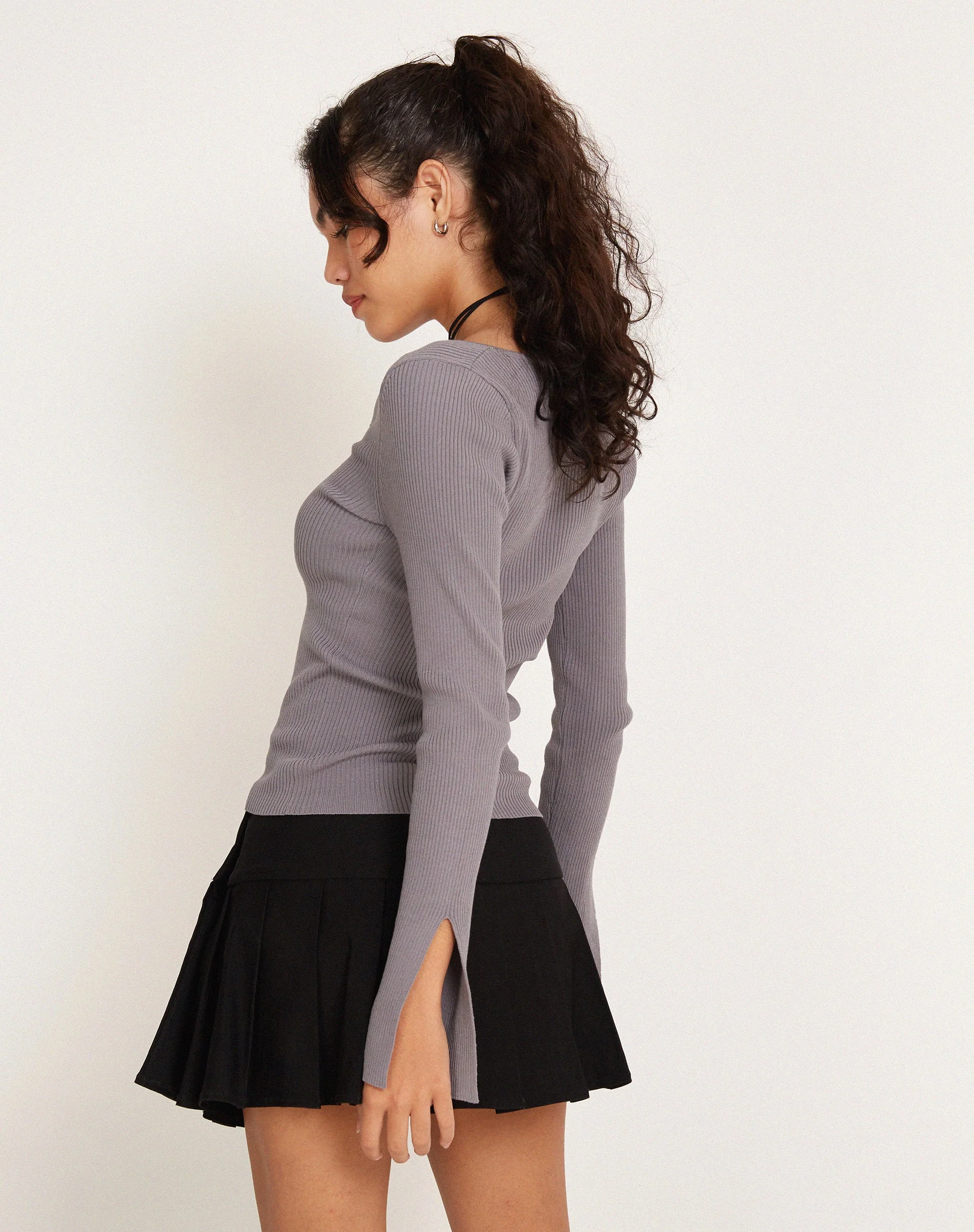 Rahne Long Sleeve Top in Flint Grey - Image 2