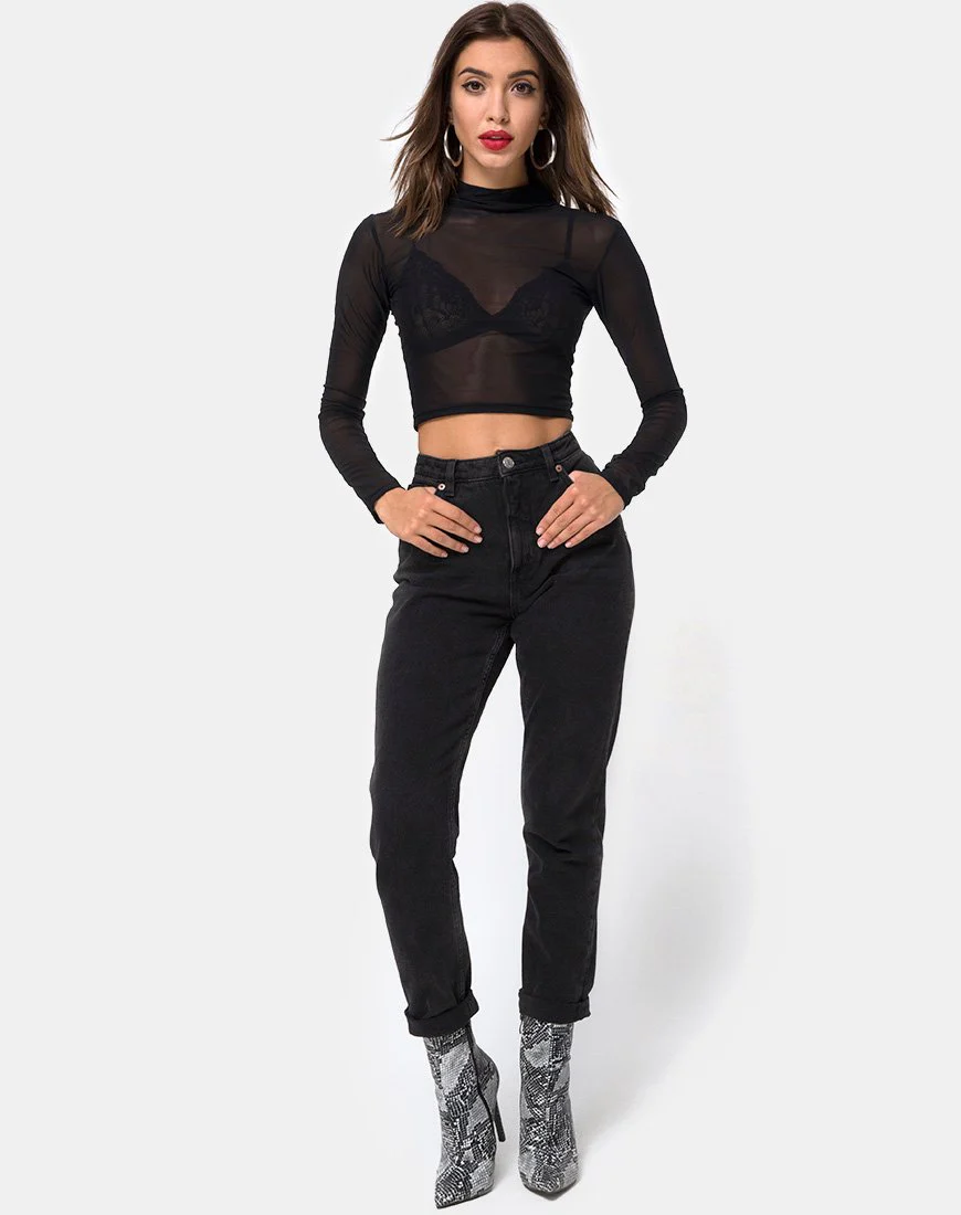 Rhala Crop Top in Black - Image 4