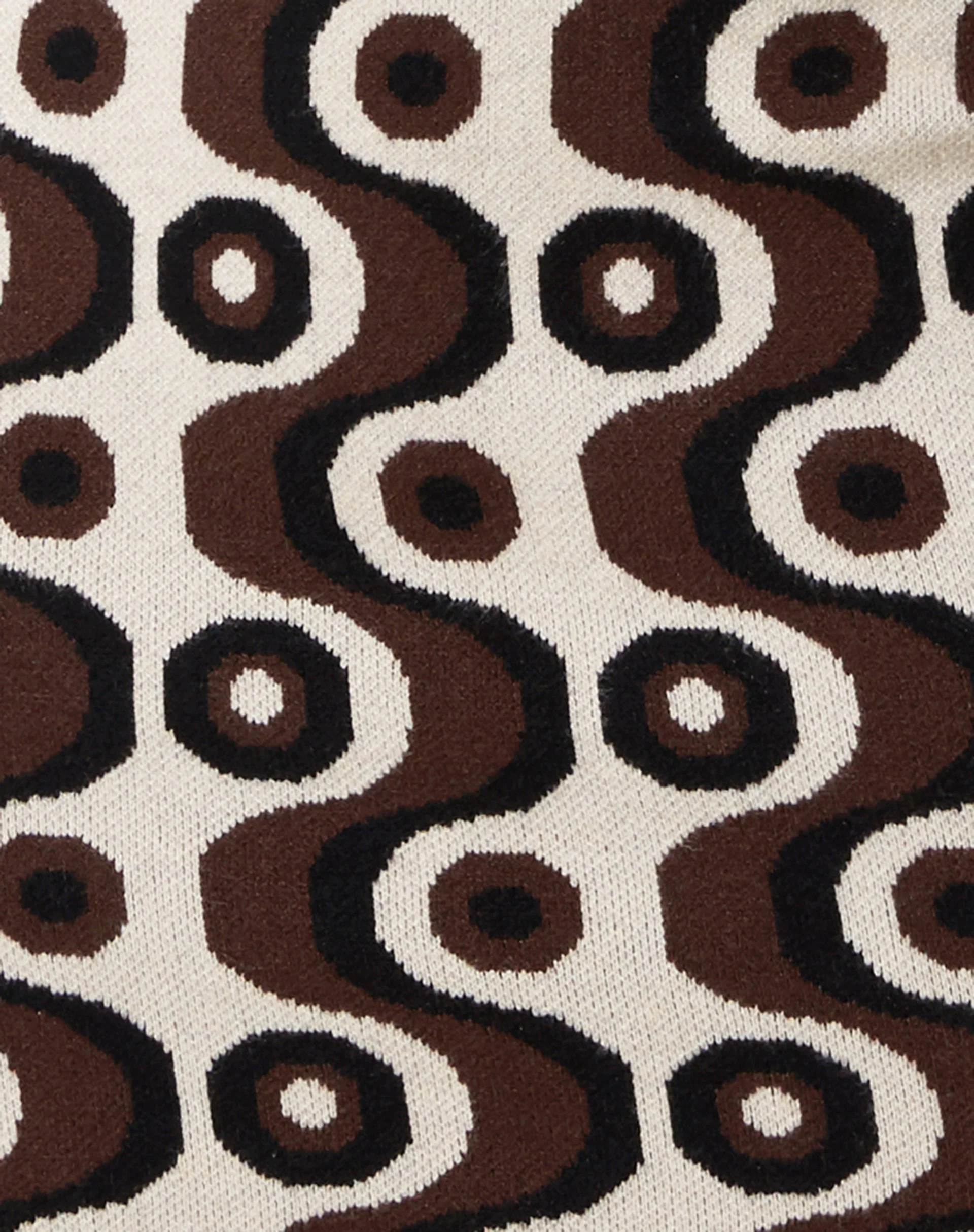 Riani Mini Skirt in Wavy Geo Ivory Brown and Black - Image 6