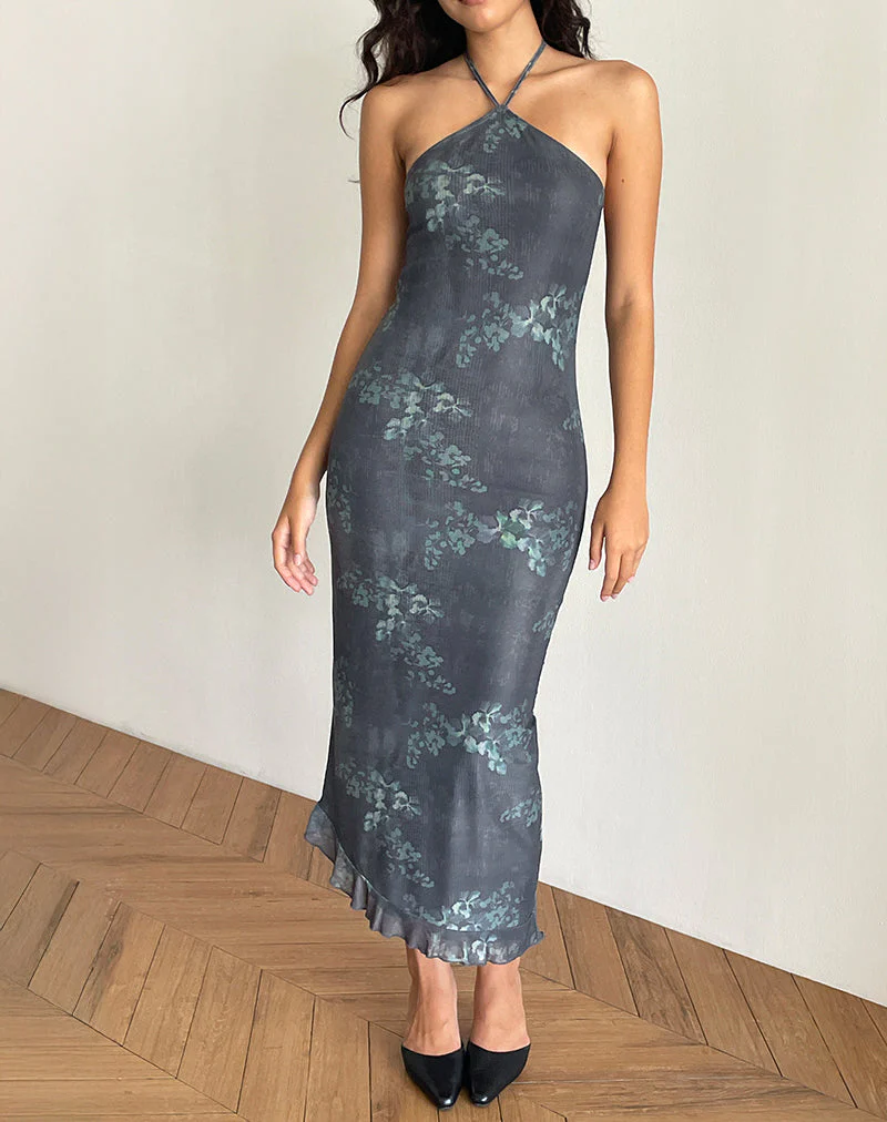 Ribka Midi Dress in Faded Botanical Green - Image 2