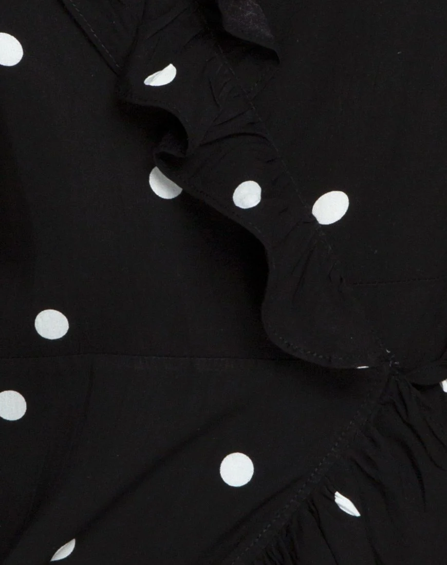 Rica Skater Dress in Black and White Polkadot - Image 7
