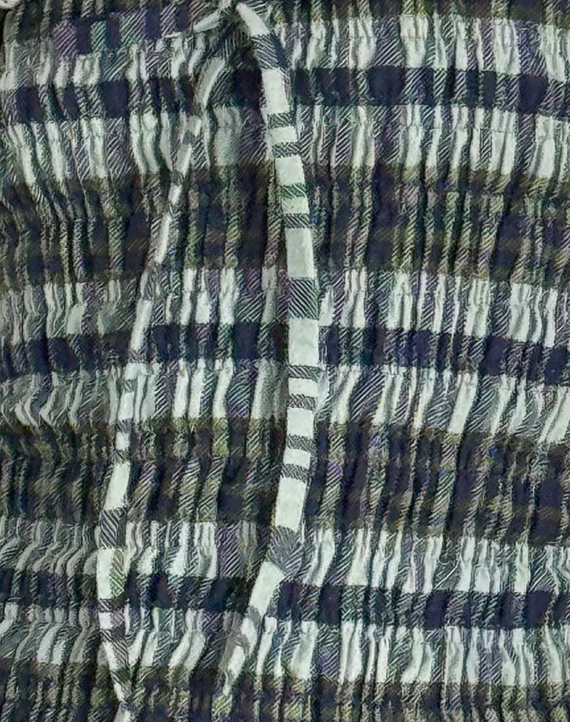 Rigia Bandeau Top in Linen Mono Check Green - Image 5