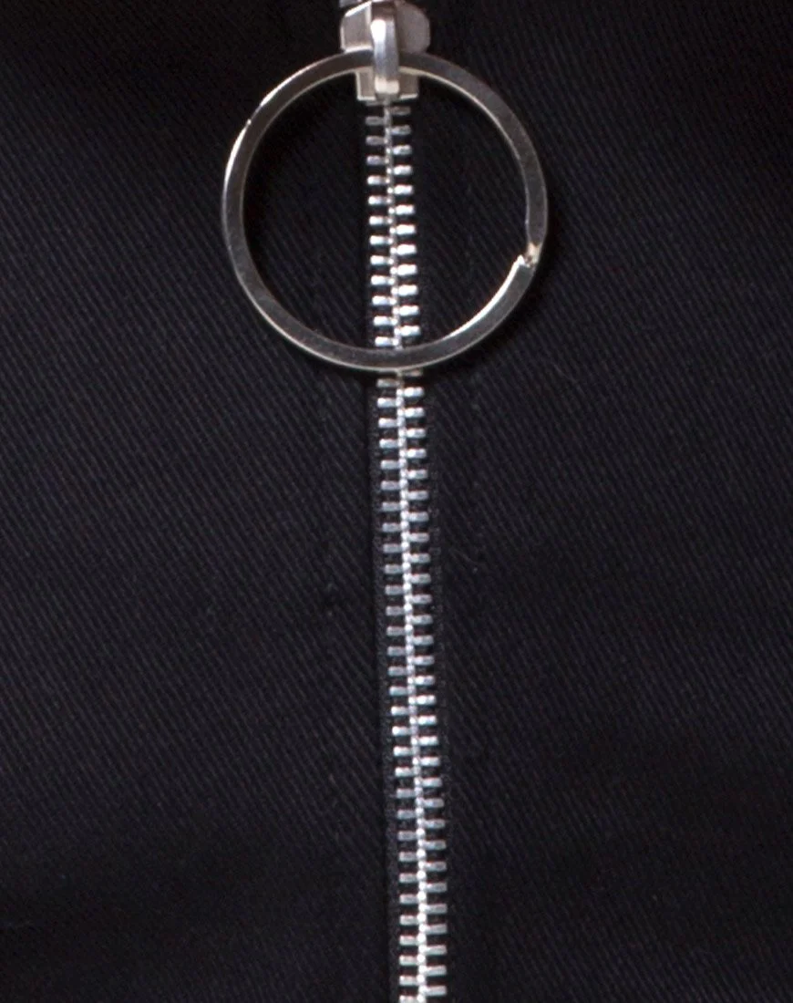 Ring Mini Skirt in Twill Black - Image 5