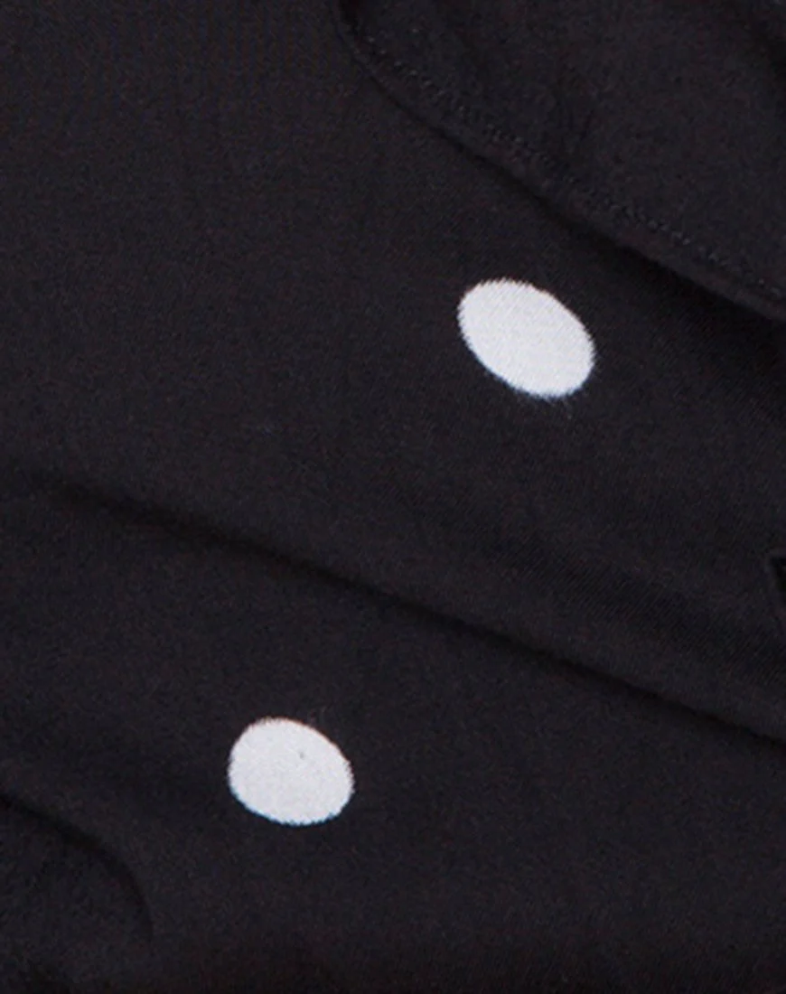 Riser Dress in Polkadot Black and White - Image 5
