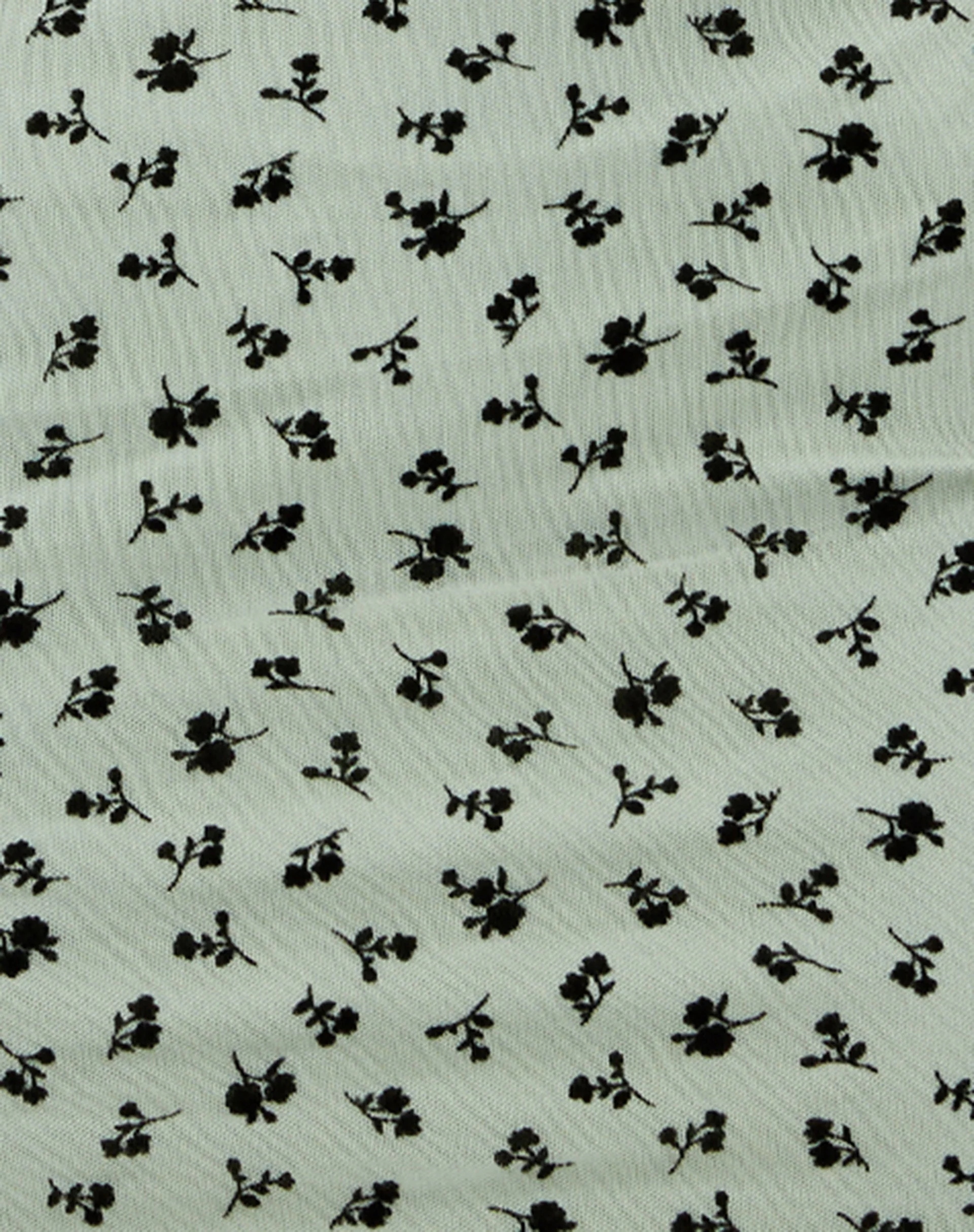 Rishita Mini Dress in Sage Flower Buds Black Flock - Image 5