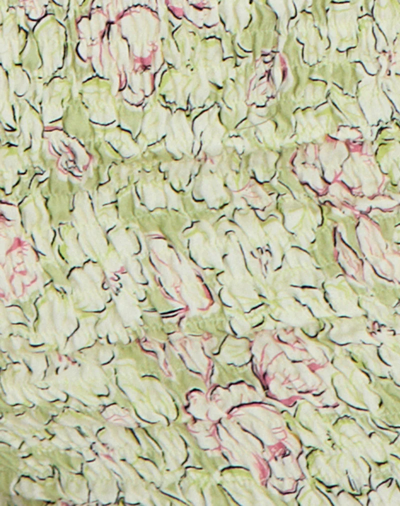 Ritala Shirred Micro Short in Blooming Lily Green - Image 6