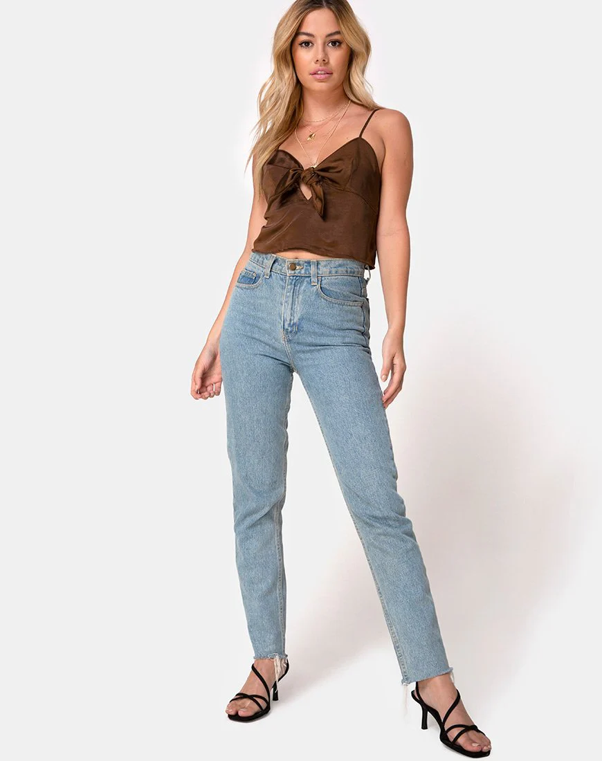Roce Top in Satin Chocolate - Image 3