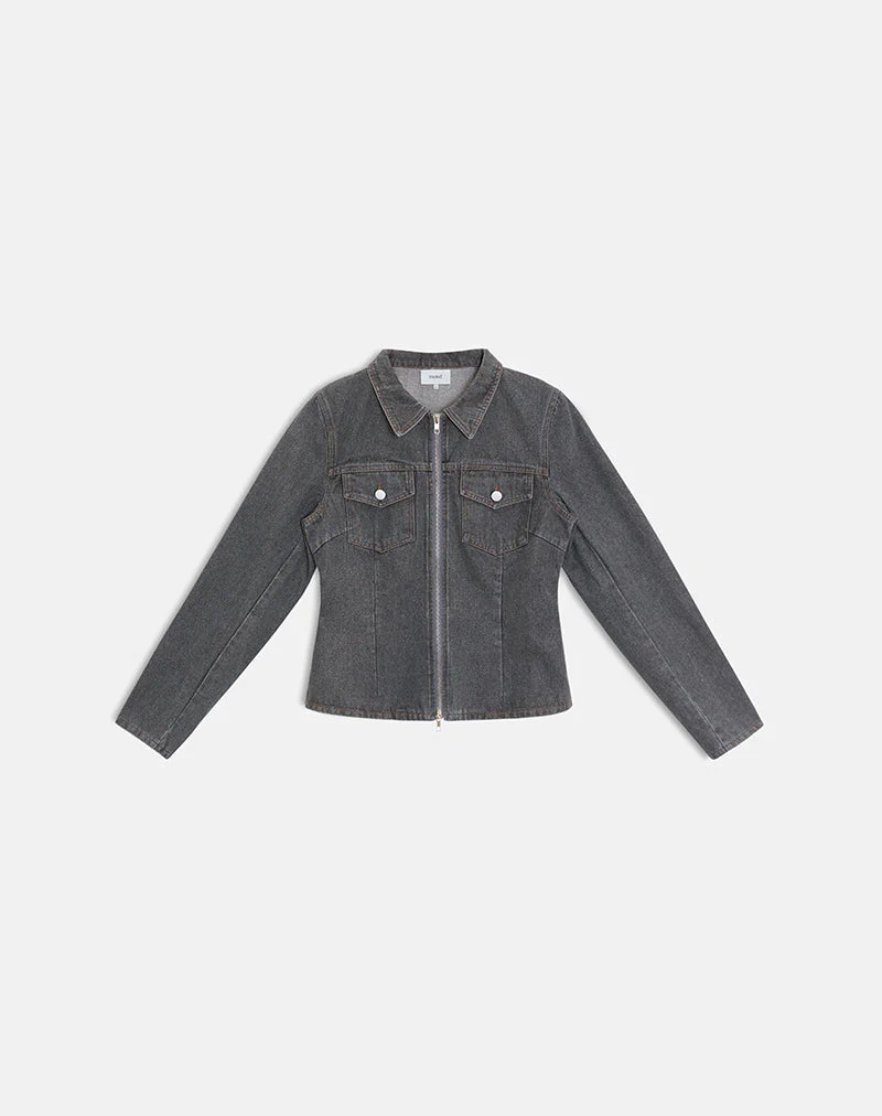 Rohana Jacket in Denim Grey Wash - Image 6