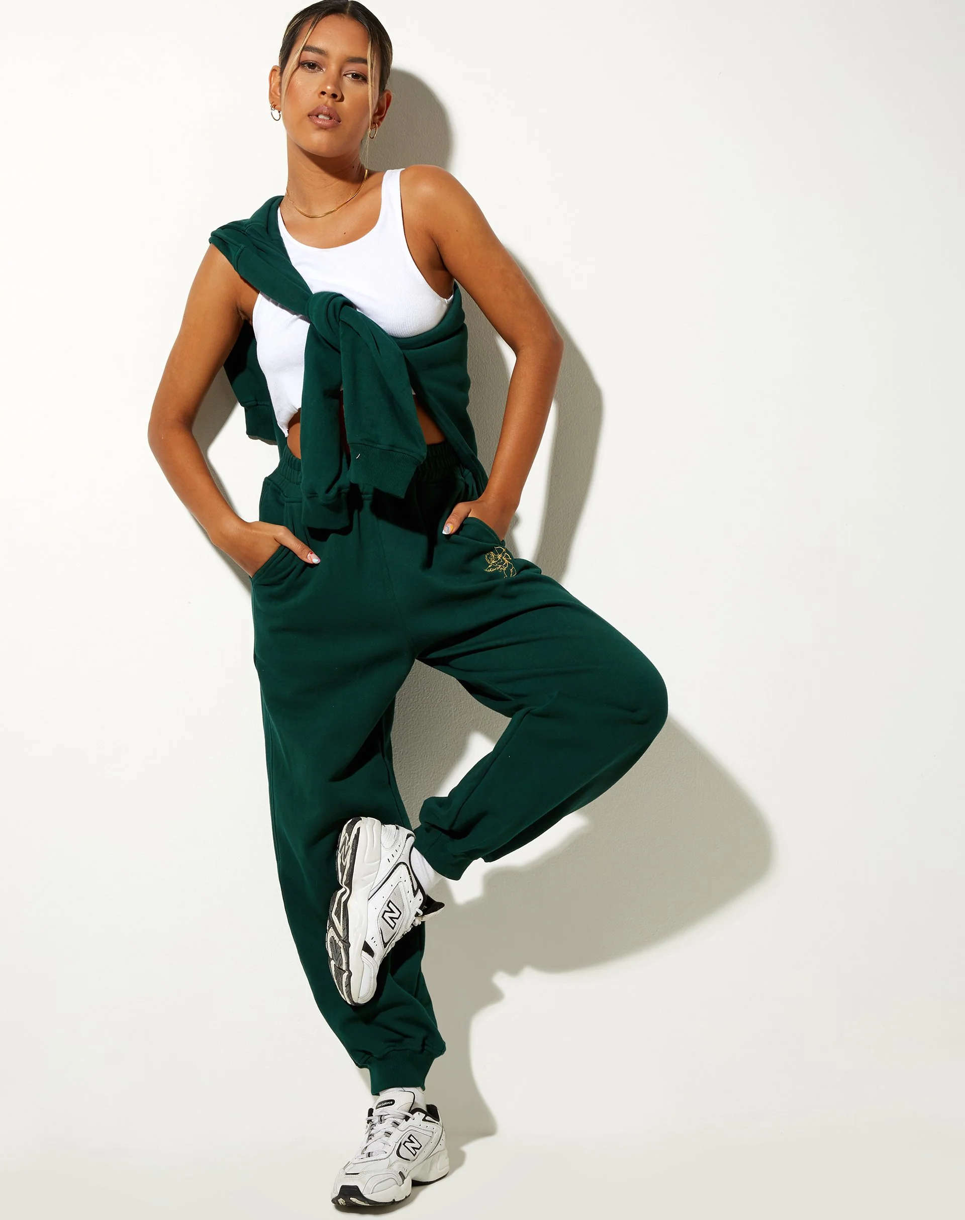 Roider Jogger in Bottle Green Cupid Embro - Image 4