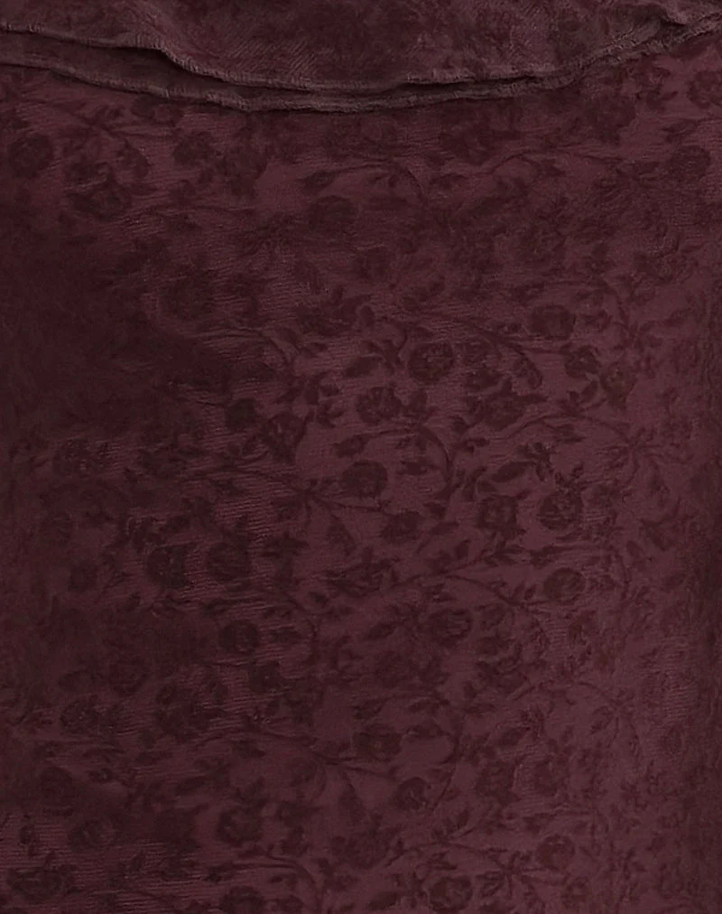 Rolita Mini Dress in Ditsy Flock Burnt Maroon - Image 6