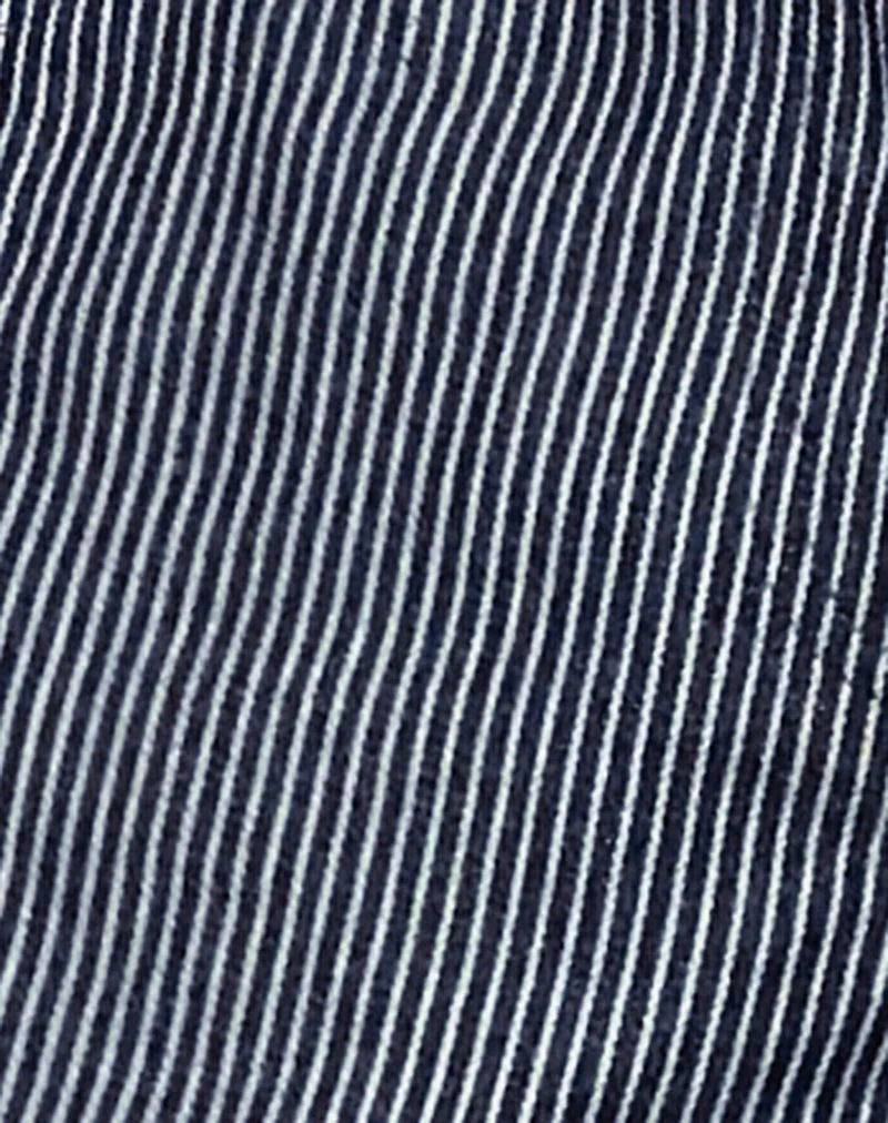Roomy Extra Wide Low Rise Jeans in Pinstripe Indigo Wash - Image 6