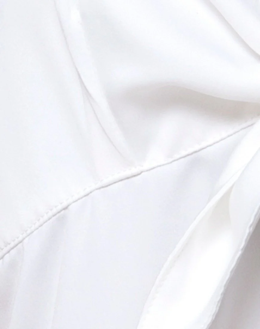 Roppan Slip Dress in Satin Ivory - Image 5