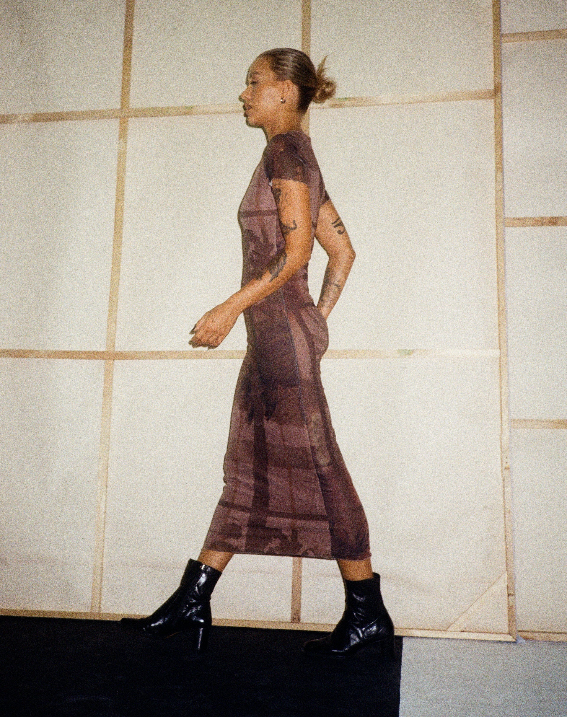 Roska Midi Dress in Photo Brown - Image 2