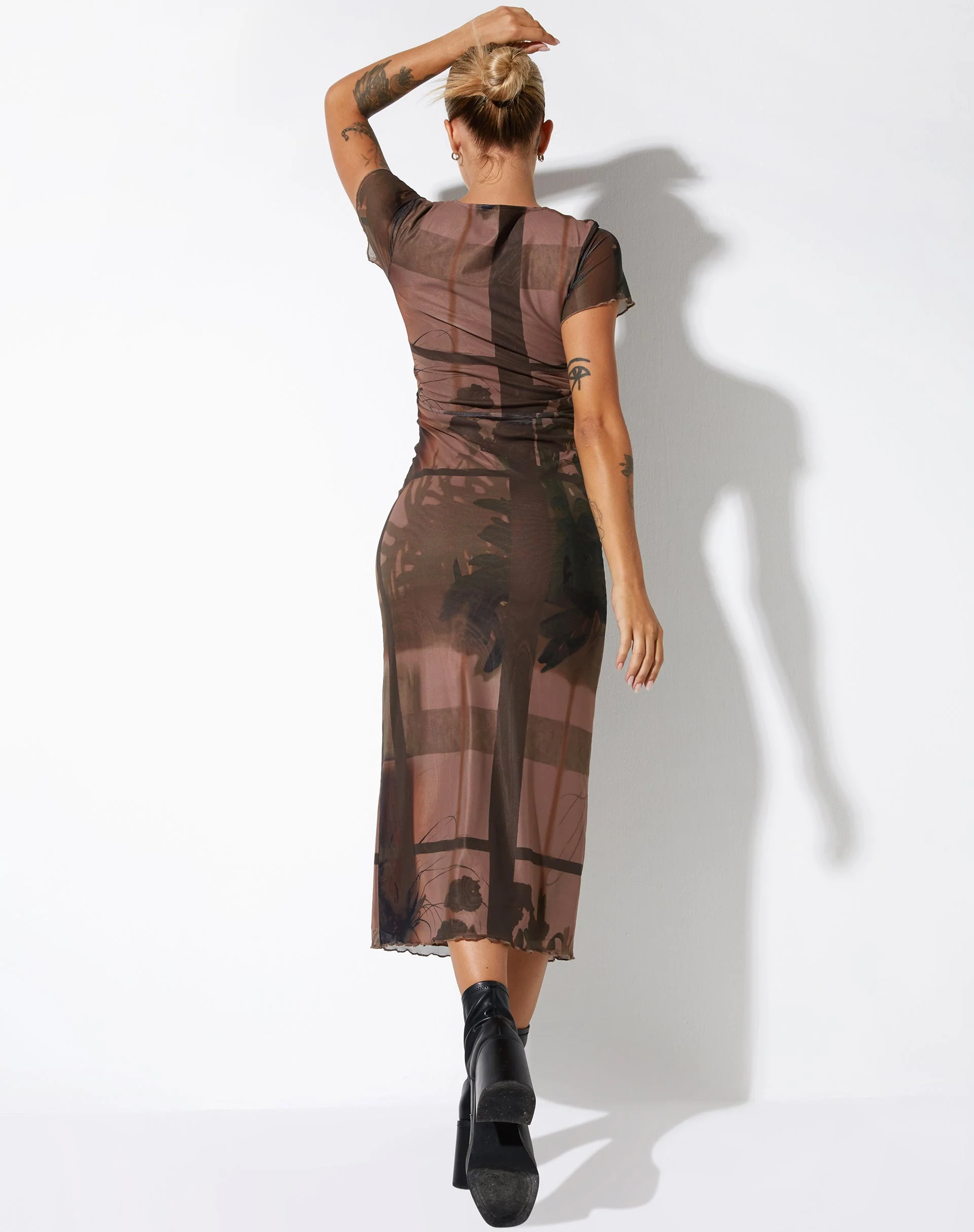 Roska Midi Dress in Photo Brown - Image 6