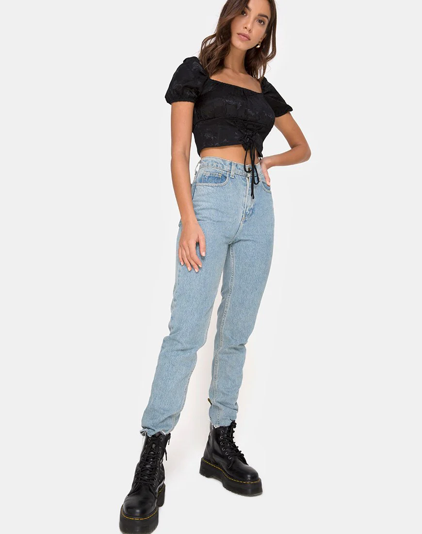 Ruiz Top in Satin Rose Black - Image 4