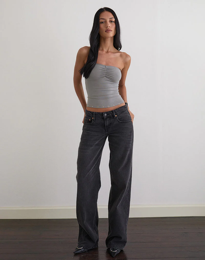 Ruki Bandeau Top in Rayon Jersey Grey - Image 5