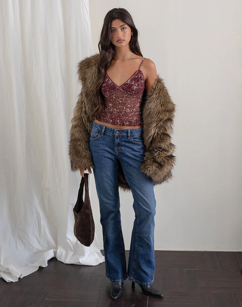Rumaysa Top in Printed Lace and Abstract Leopard Spots - Image 5