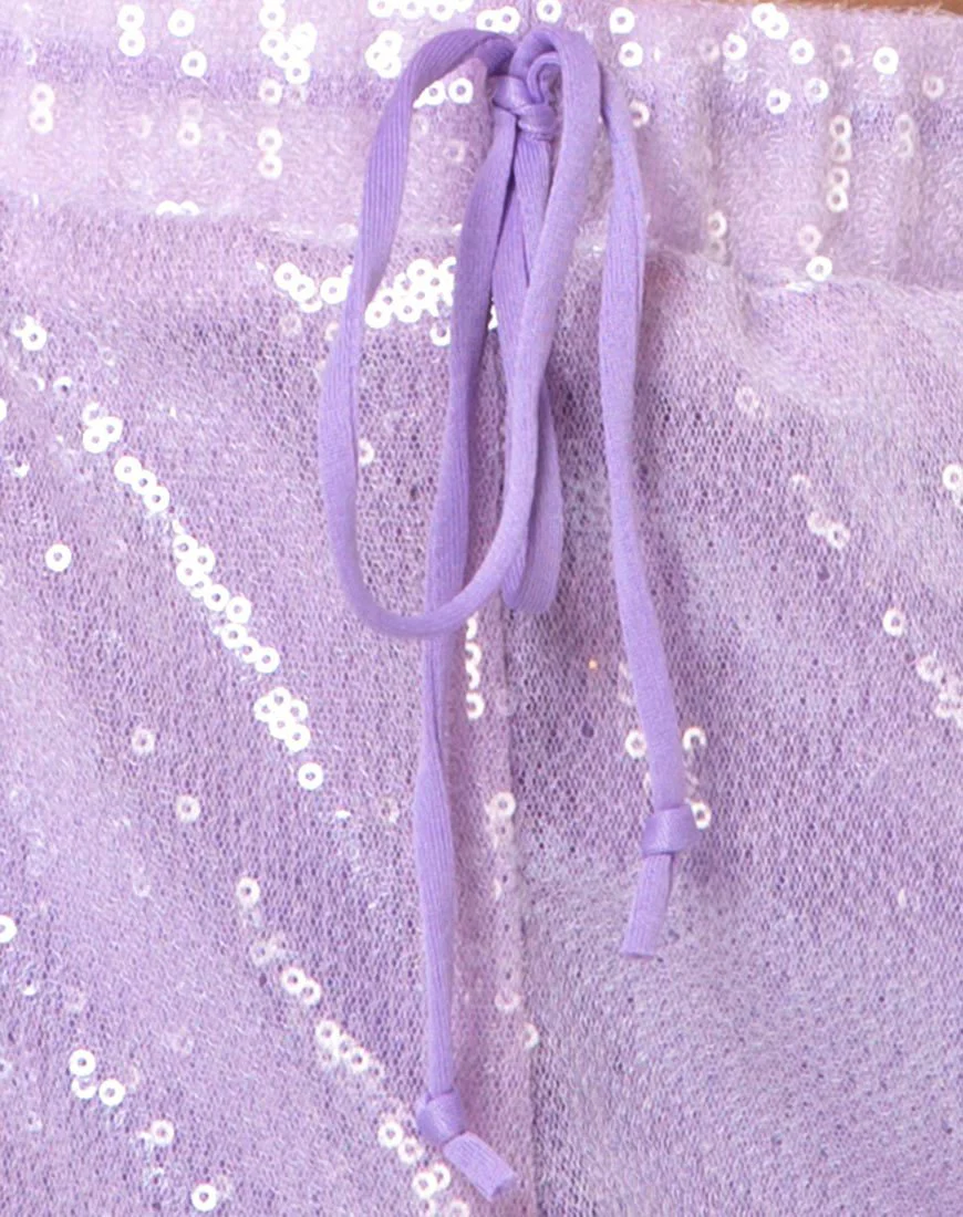 Runner Short in Matte Mini Sequin Lilac - Image 5