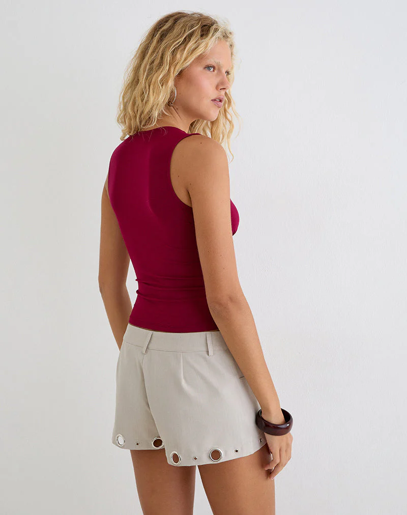 Runta Short with Eyelets in Tailoring Stone - Image 5