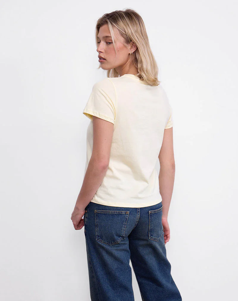 Saki Tee in Buttermilk with Mon Cheri Print - Image 4