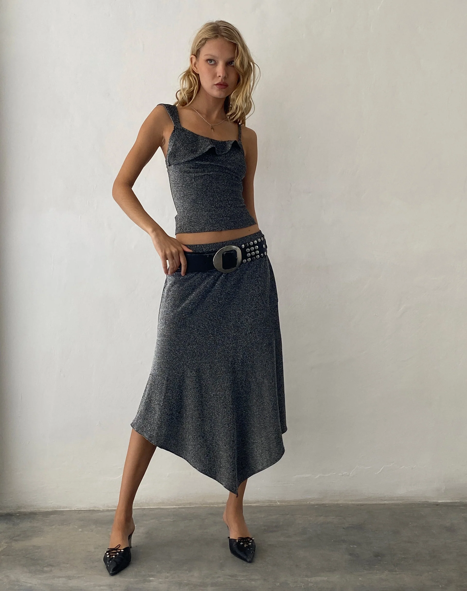 Sambu Cami Top in Black Shimmer - Image 3