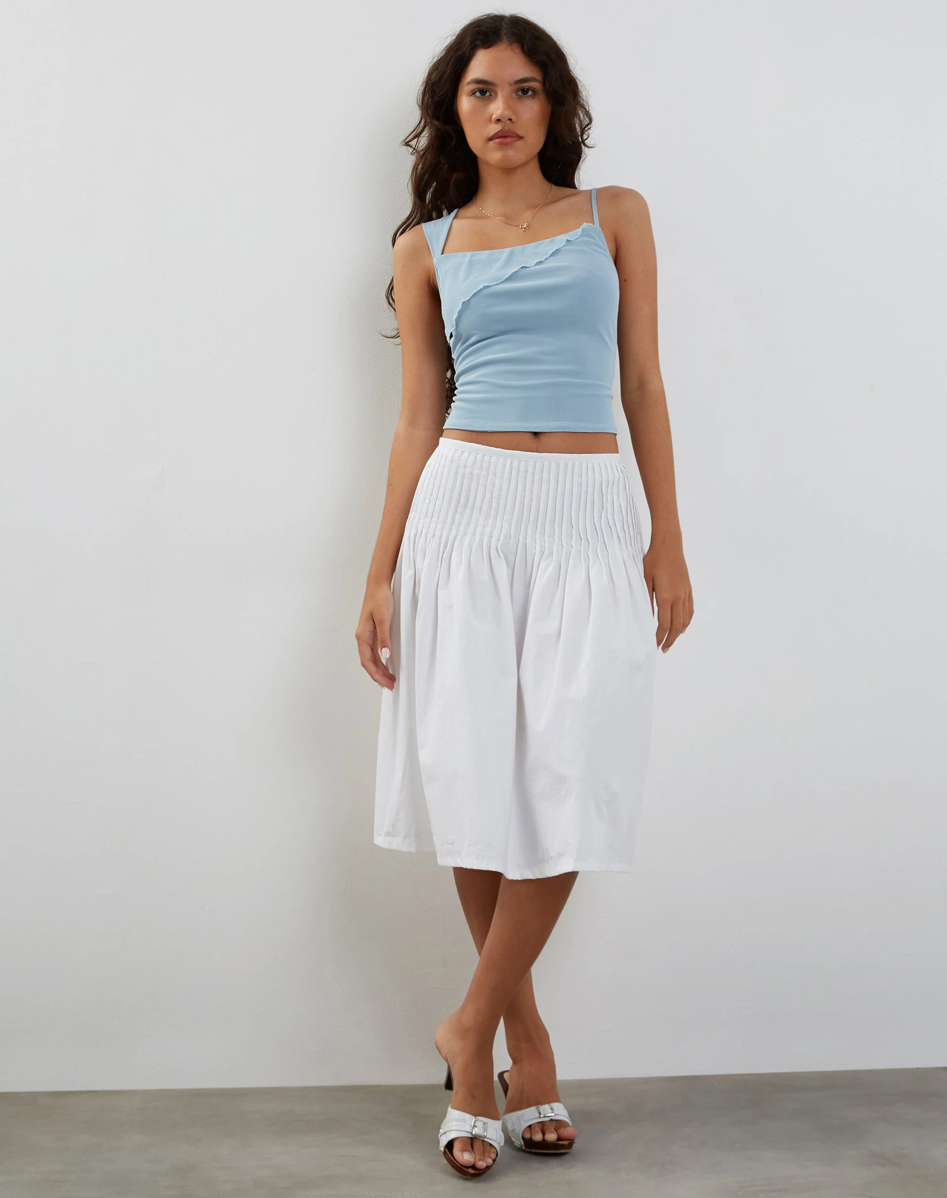 Sambu Mesh Vest Top in Pastel Blue - Image 3