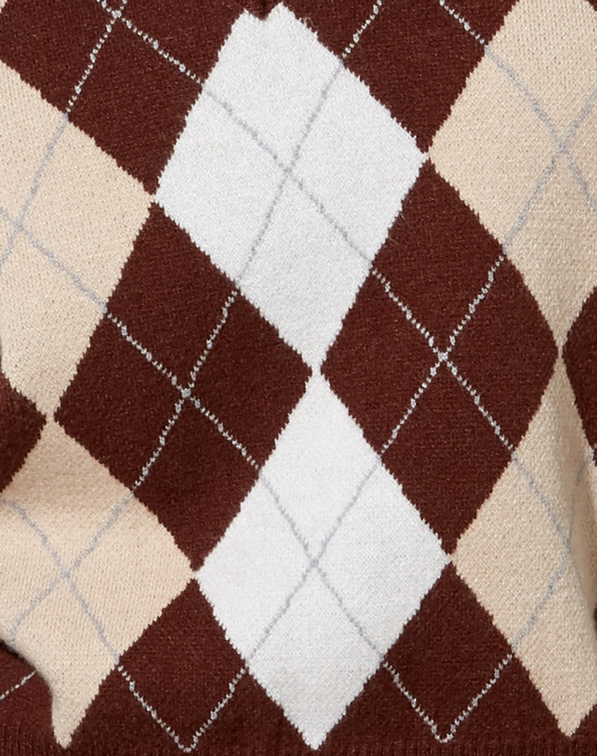 Sami Vest in Knit Argyle Tan - Image 5