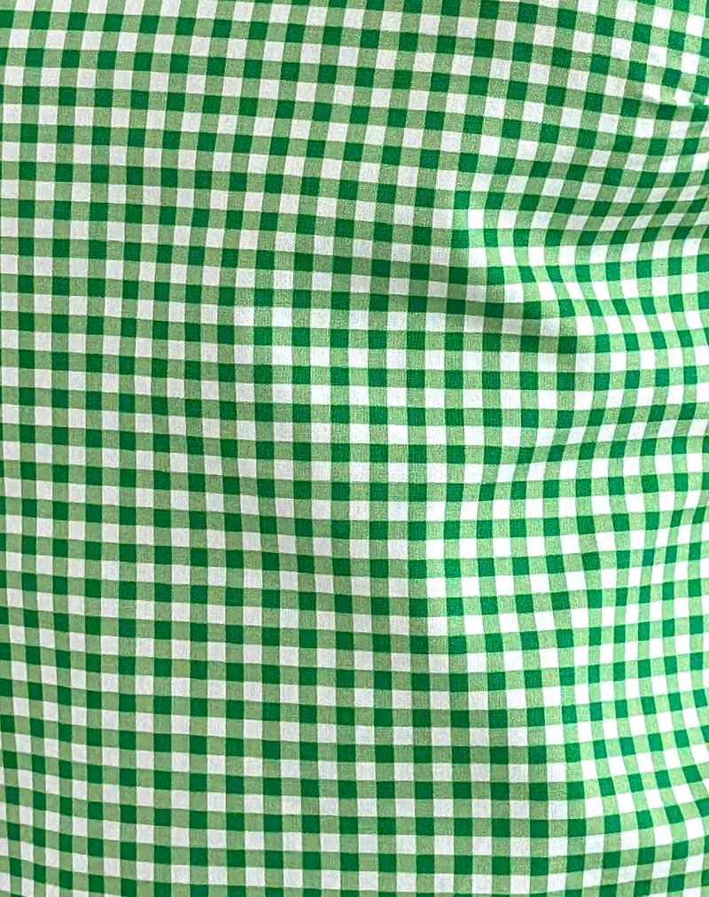 Sanamu Frill Top in Mini Gingham Green - Image 7