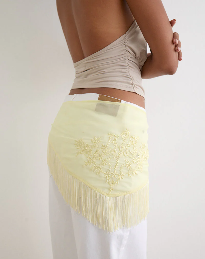 Sanela Sarong in Lemon with Vintage Bloom Embroidery - Image 6