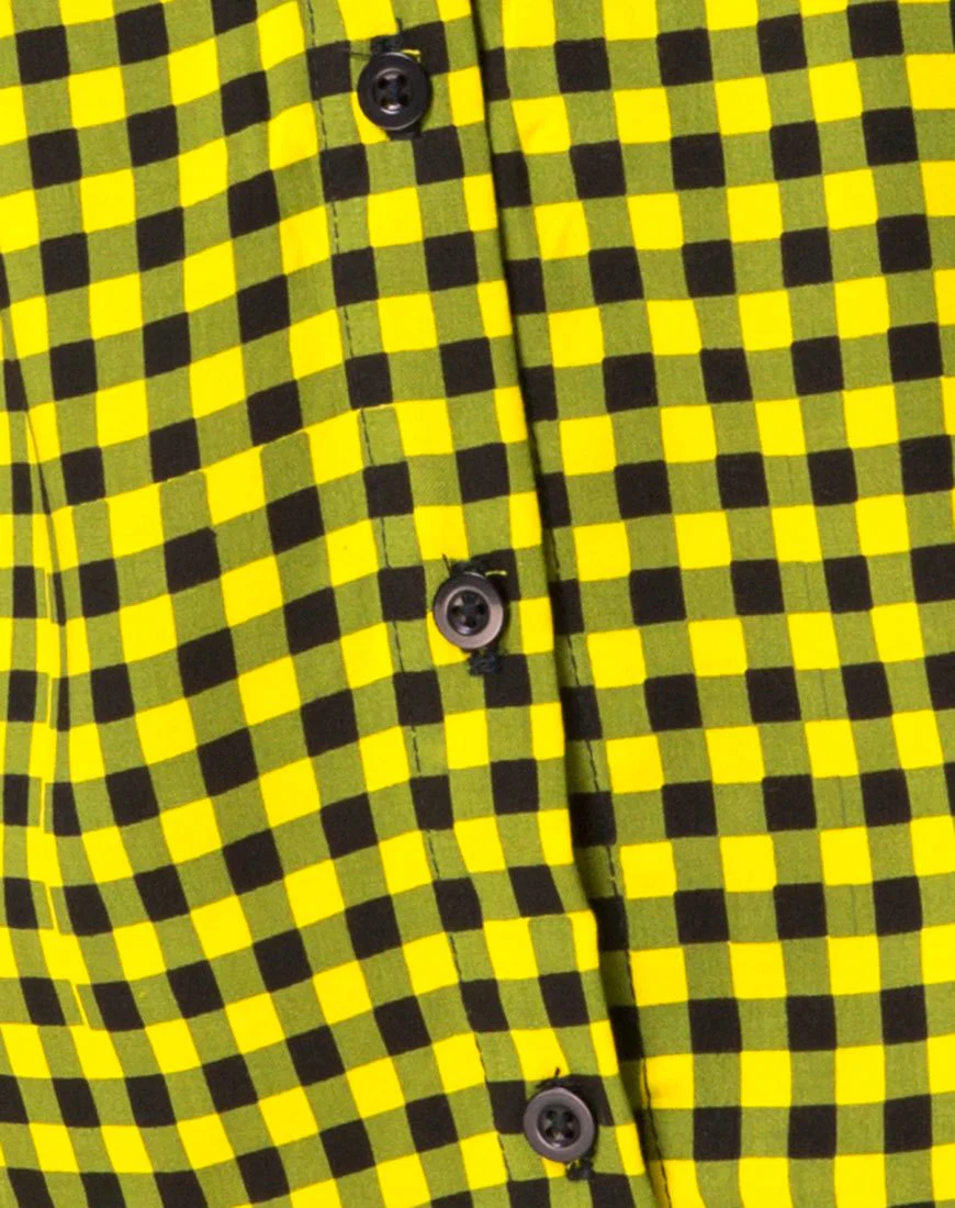 Sanna Slip Dress in Medium Gingham Yellow - Image 5