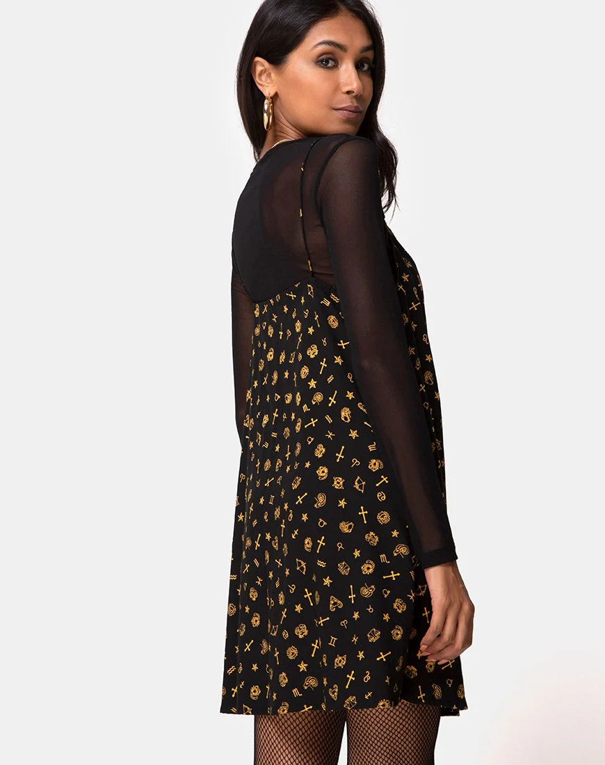 Sanna Slip Dress in Mini Astro Black - Image 2