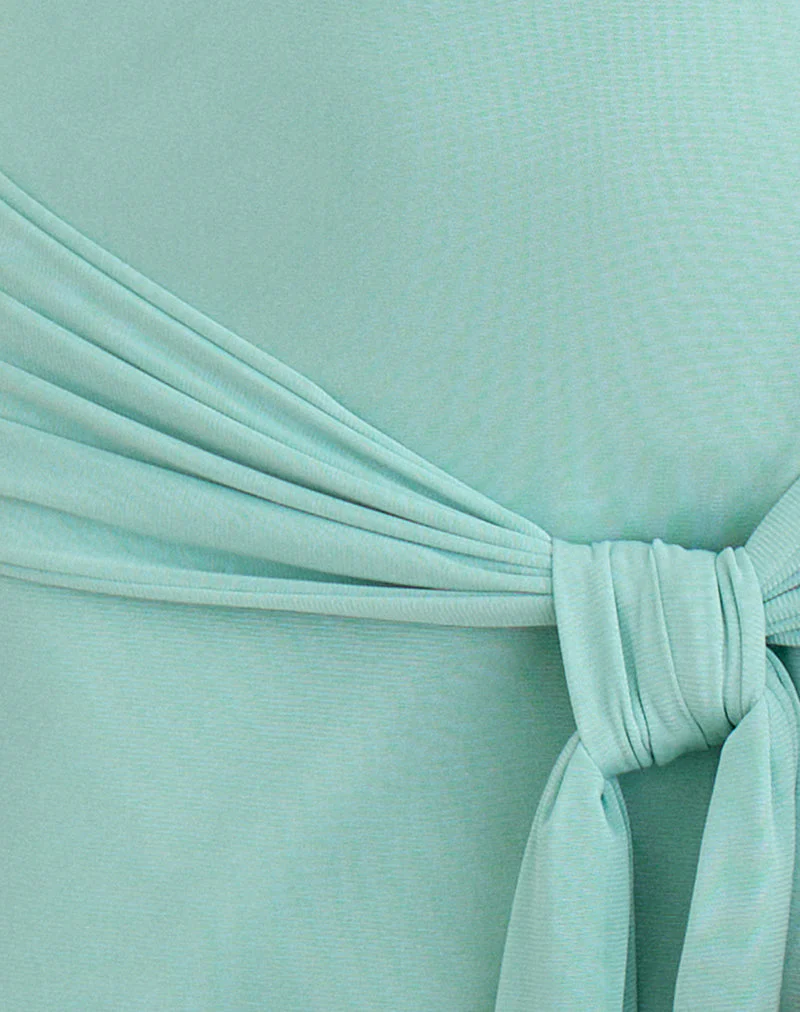 Sanyang Mini Dress in Mesh Aqua - Image 6