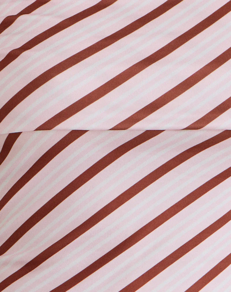Sarla One Shoulder Top in Diagonal Stripe Pink - Image 6