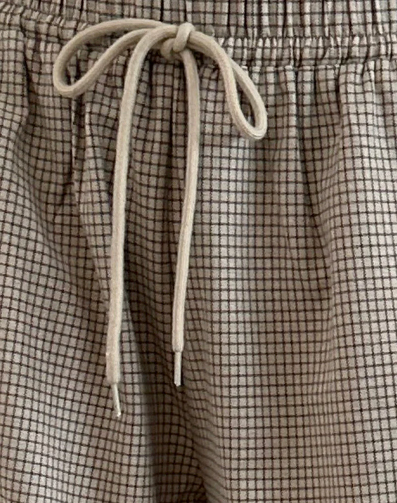 Sasari Oversized Trouser in Check Grey - Image 5