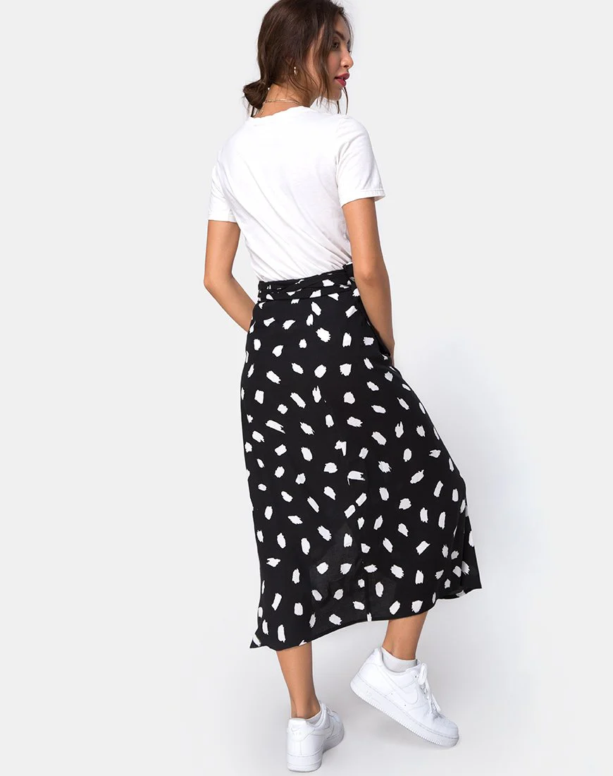 Satha Midi Skirt in Diana Dot Black - Image 2