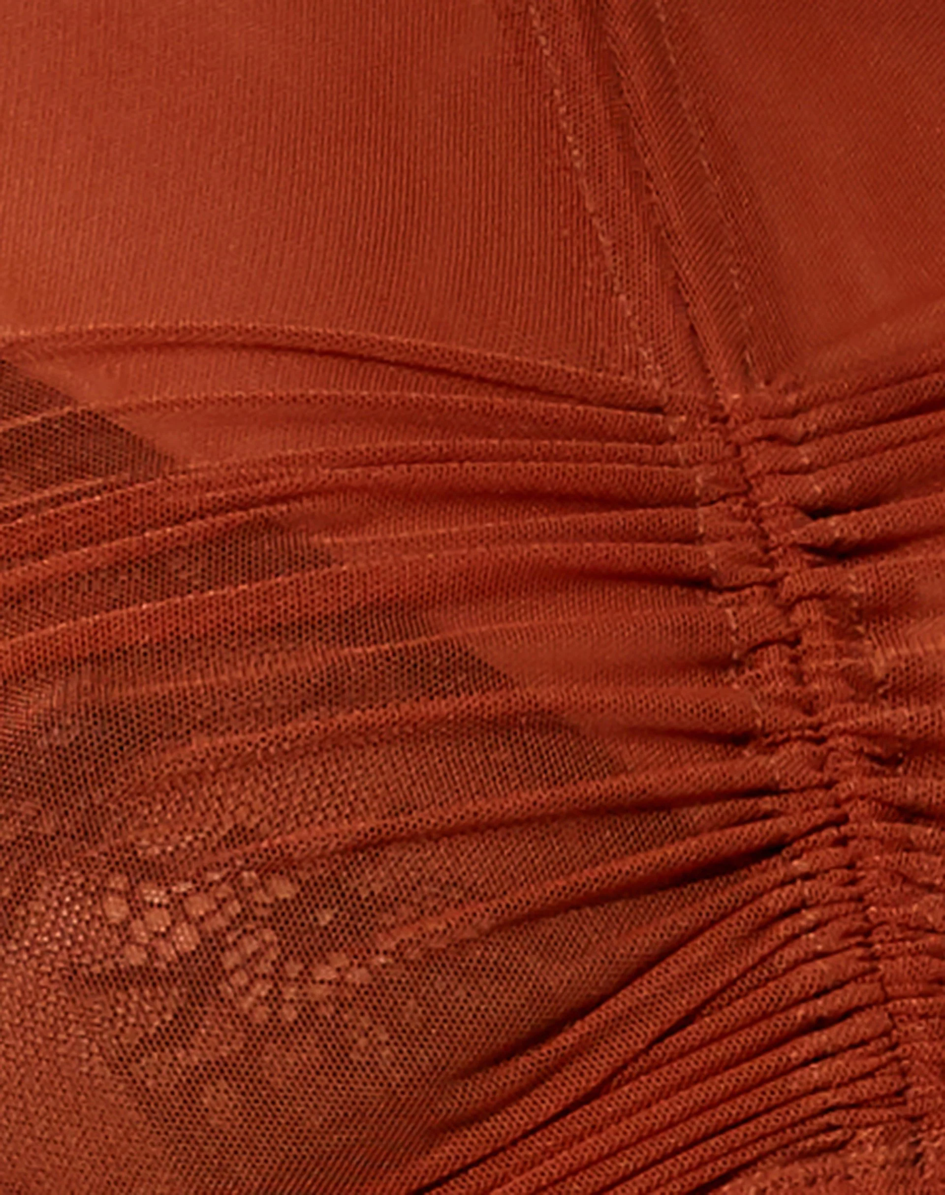 Sauja Crop Top in Mesh Brick - Image 5