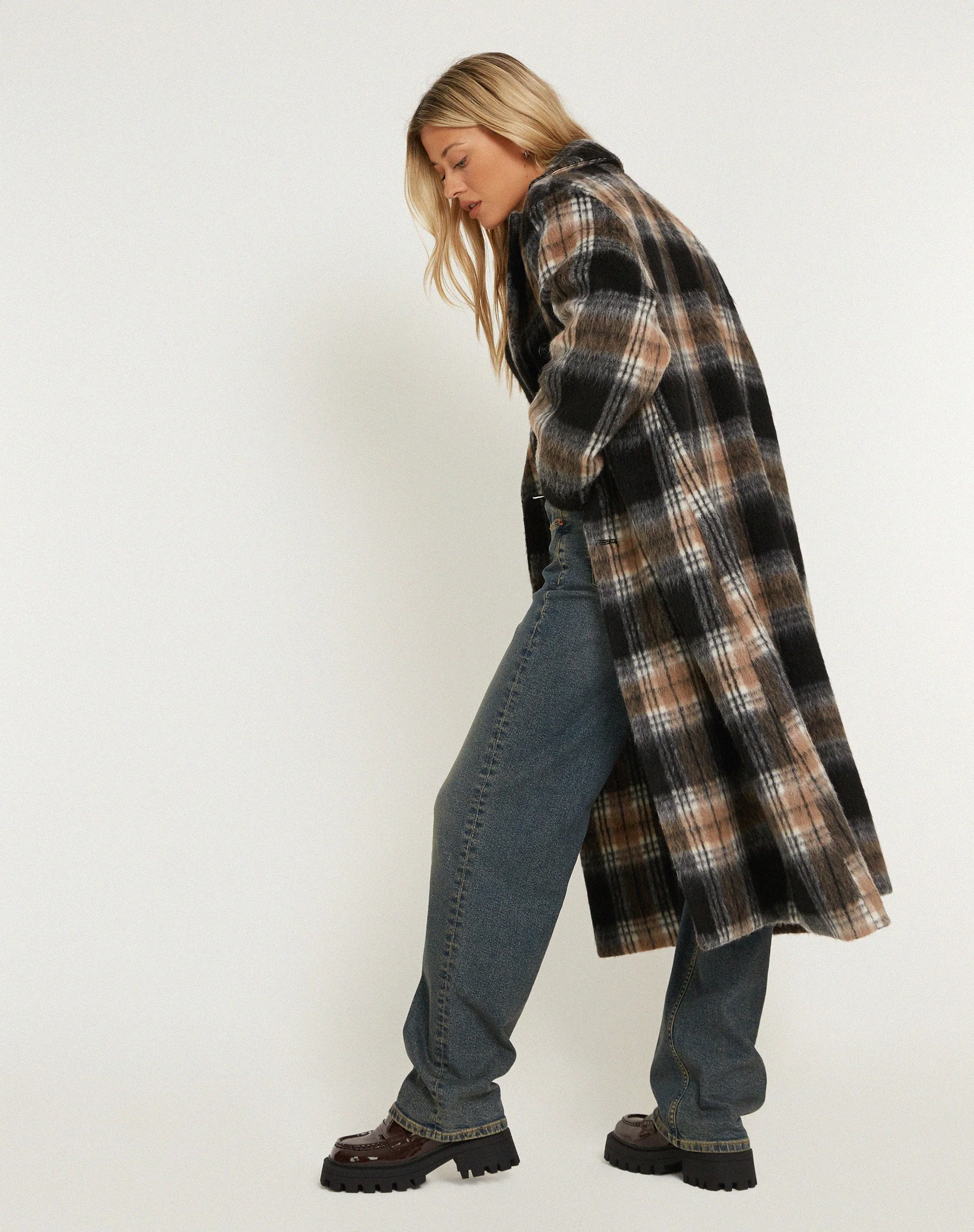 Sawai Coat in Black and Brown - Image 3