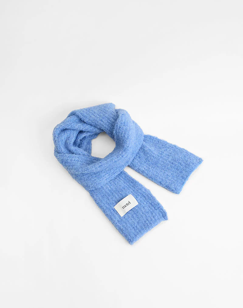 Scarf in Plain Blue - Image 3