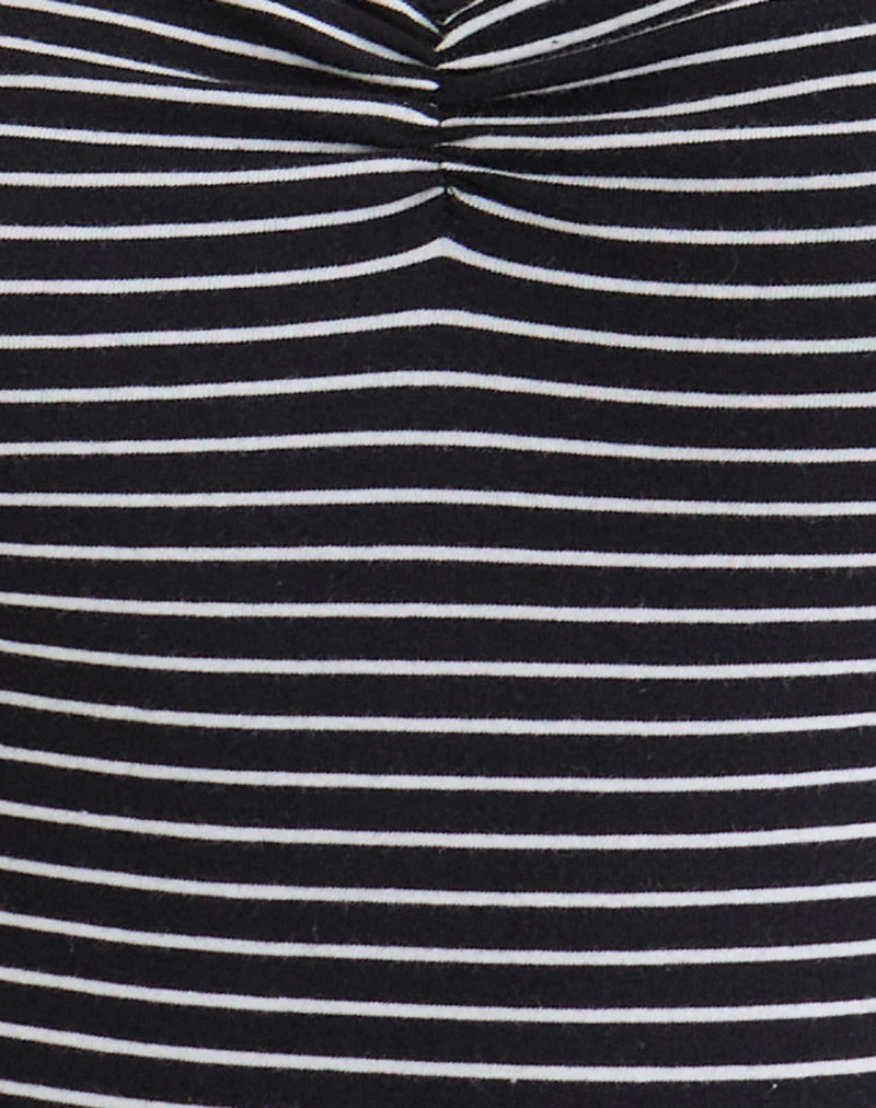 Seiren Top in Stripe Jersey Black and White - Image 6