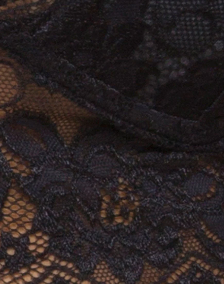 Sejie Bralet Crop in Lace Black - Image 5