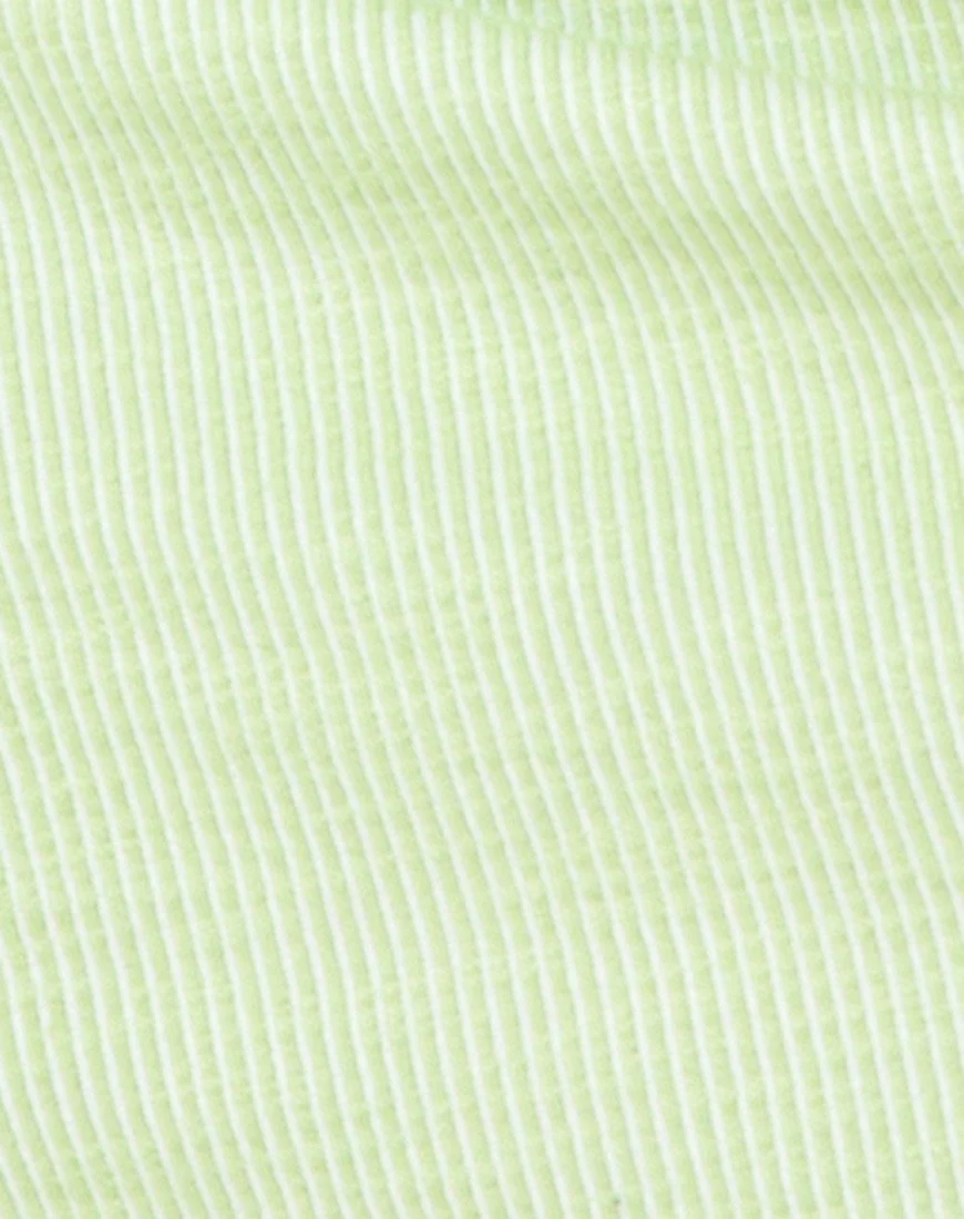 Senja Bodycon Dress in Rib Pastel Lime - Image 5
