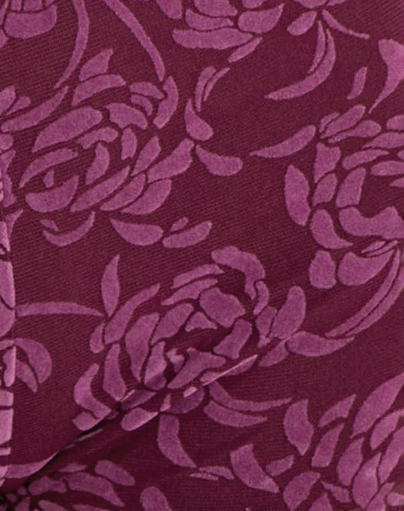 Sera Micro Short in Flock Shadow Leaf Plum - Image 7