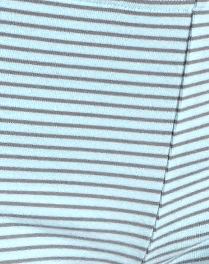 Sera Micro Short in Blue and Grey Jersey Stripe - Image 6
