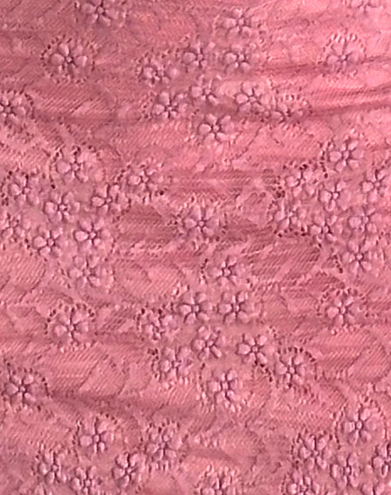 Sevila Long Sleeve Dress in Dusty Rose Lace - Image 6