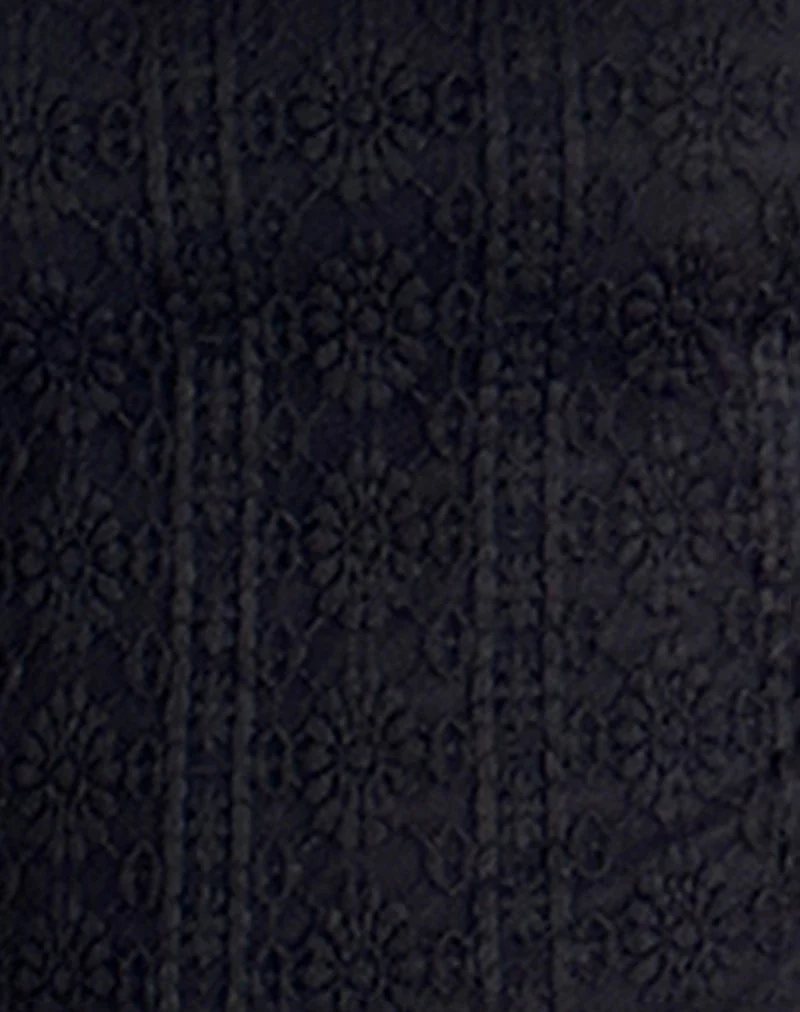 Sevila Long Sleeve Mini Dress in Regal Lace Black - Image 6