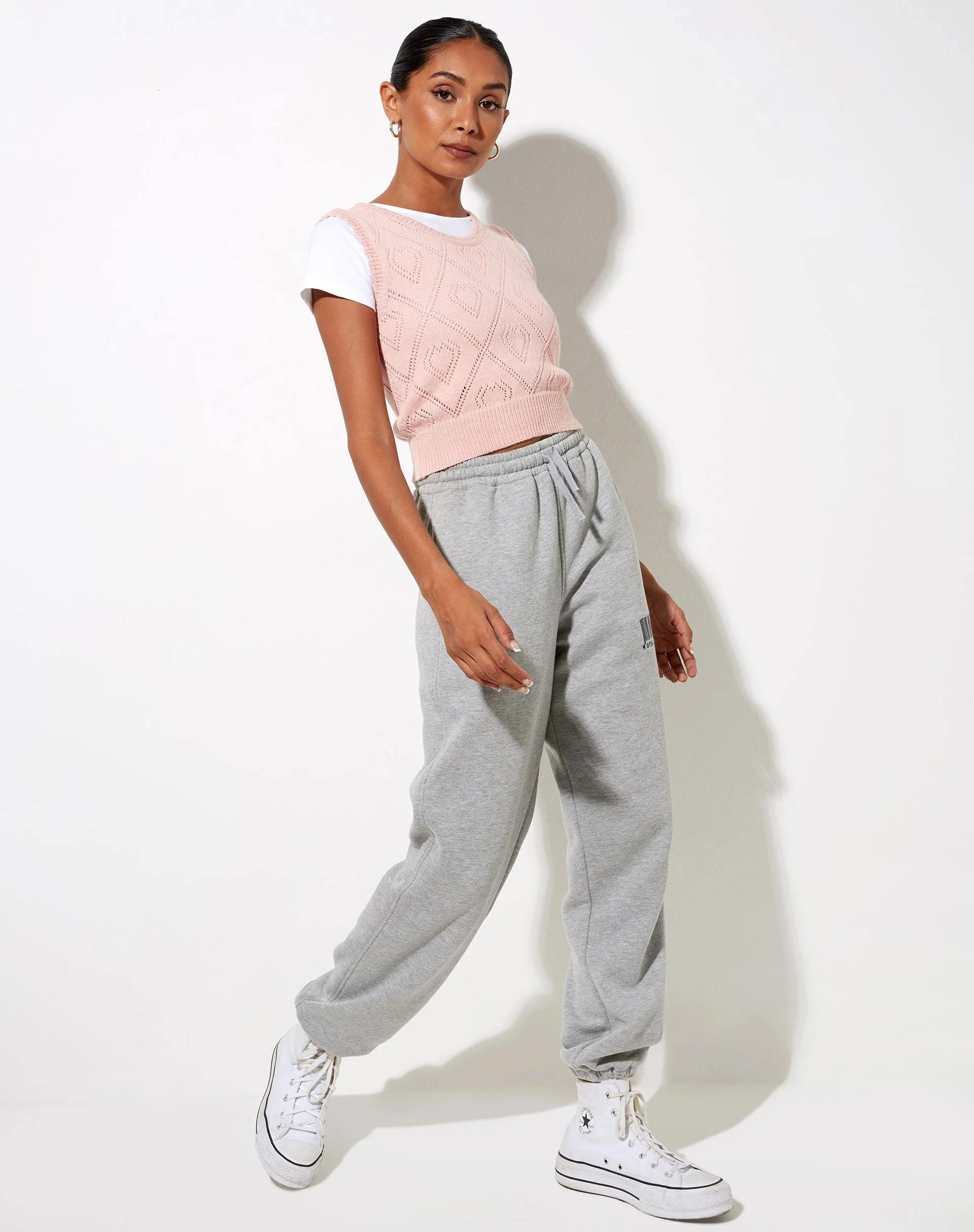 Shala Tank Top in Diamond and Heart Pink - Image 4