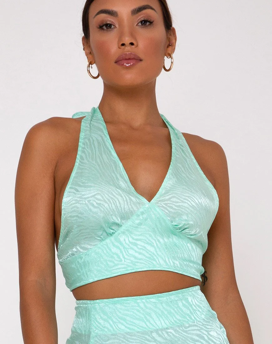 Shenka Mini Skirt in Zebra Aquamarine - Image 6