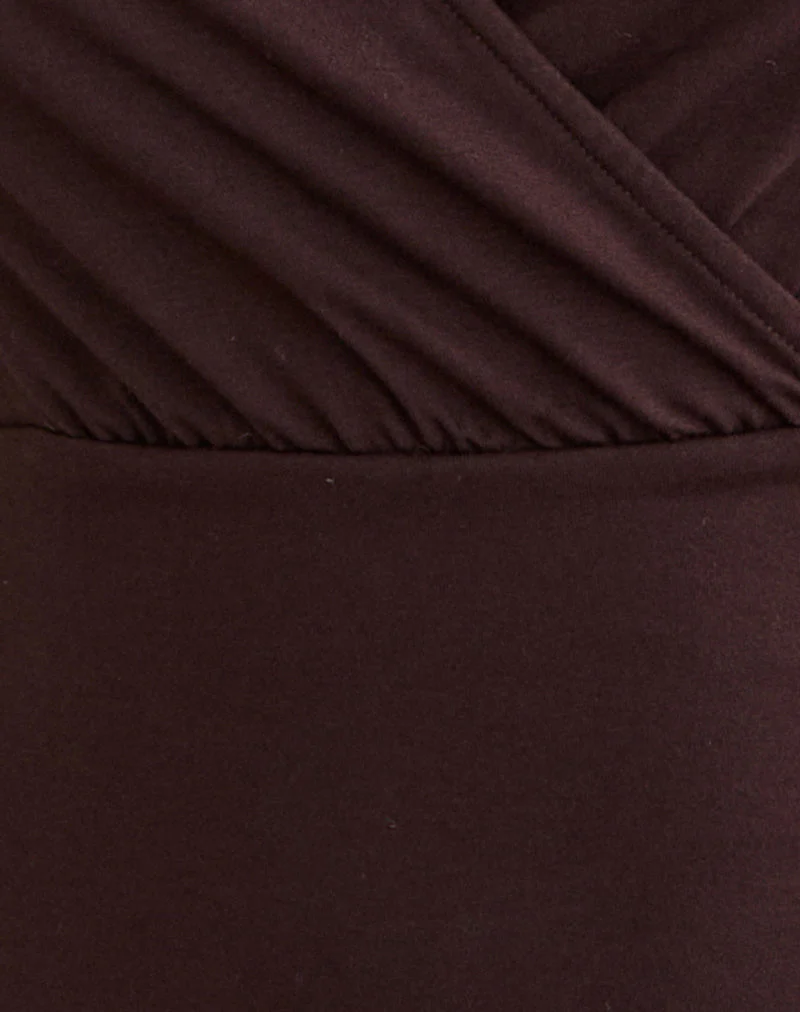 Sheon Long Sleeve Top in Rayon Jersey Bitter Chocolate - Image 6