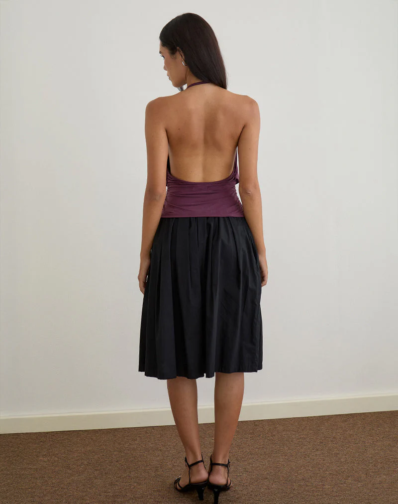 Sherlyn Halter Top in Cupro Deep Purple - Image 5