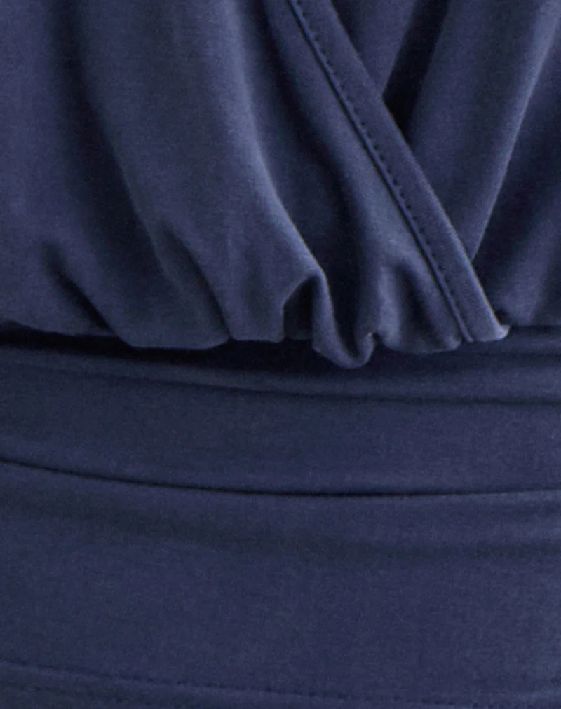 Sherlyn Halter Top in Cupro Navy - Image 7